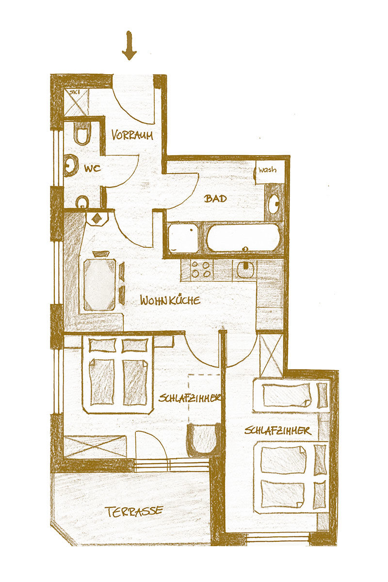 Grundriss, Bergkristall de luxe - Ferienwohnung in Flachau, Salzburg